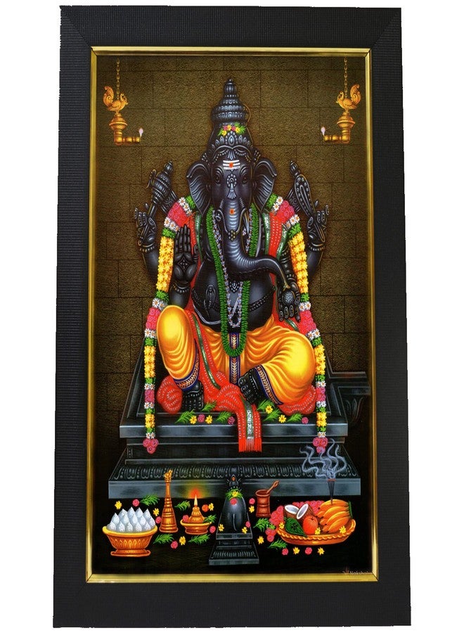 101Temples 101 Temples - Divinity Eternity Spirituality God Maha Ganapati God Wooden Photo Frame with Wall Hook, 1 Piece | 10” x 13”, Matt Finish - Image 1